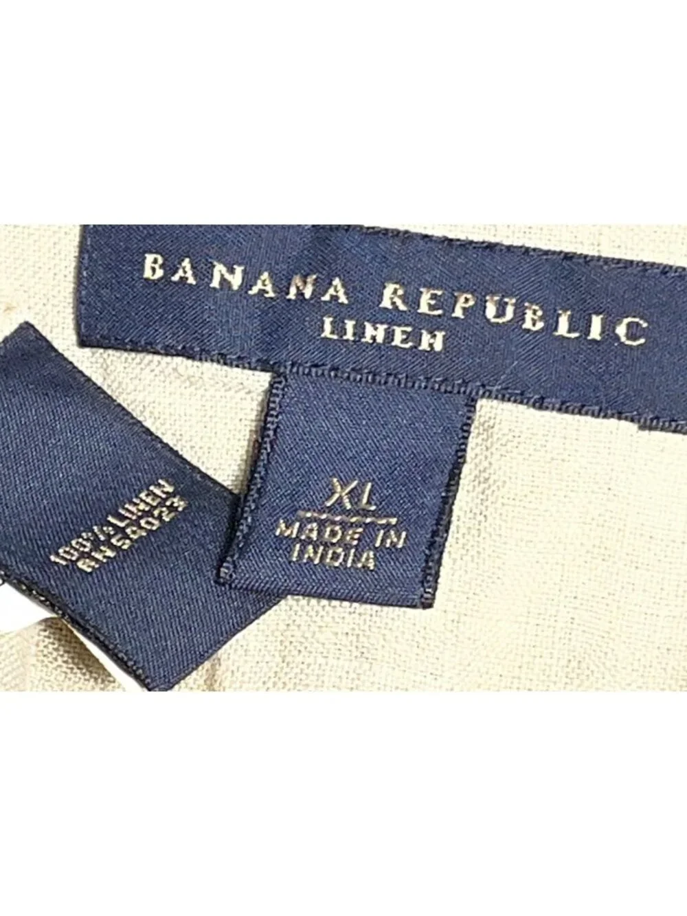 Vtg 06 Banana Republic Men 100% Linen Shirt Button Long Sleeve Casual Coastal XL - Picture 3 of 12